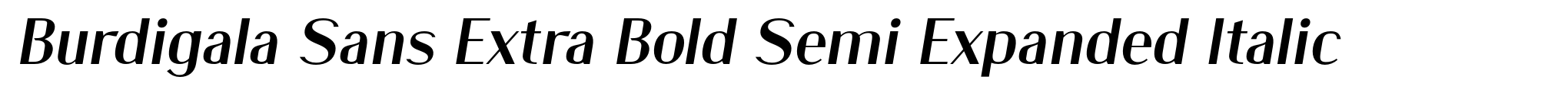 Burdigala Sans Extra Bold Semi Expanded Italic image